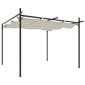 vidaXL Pergola à toit rétractable crème 295x292x230 cm