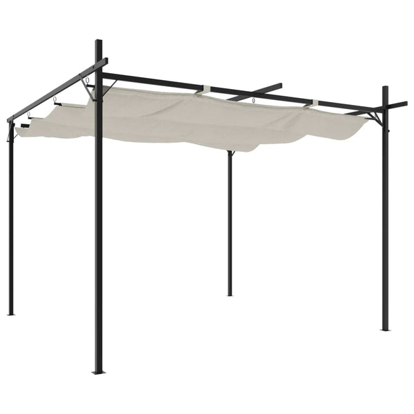 vidaXL Pergola à toit rétractable crème 295x292x230 cm