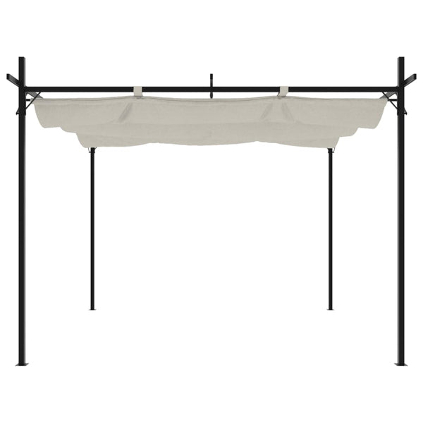 vidaXL Pergola à toit rétractable crème 295x292x230 cm