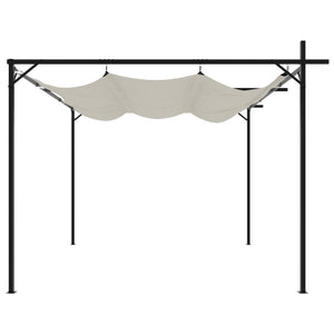 vidaXL Pergola à toit rétractable crème 295x292x230 cm