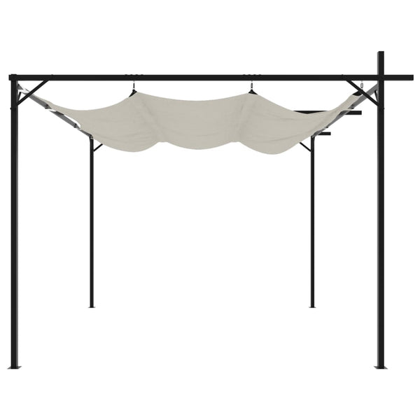 vidaXL Pergola à toit rétractable crème 295x292x230 cm