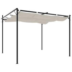 vidaXL Pergola à toit rétractable crème 295x292x230 cm