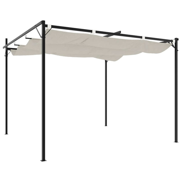 vidaXL Pergola à toit rétractable crème 295x292x230 cm