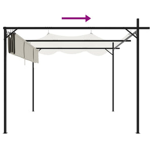 vidaXL Pergola à toit rétractable crème 295x292x230 cm