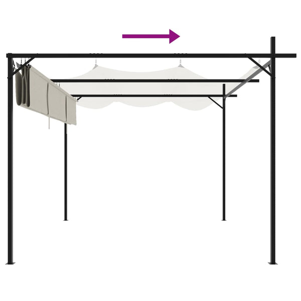 vidaXL Pergola à toit rétractable crème 295x292x230 cm