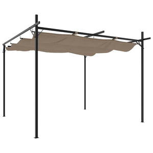 vidaXL Pergola avec toit coulissant Taupe 295x292x230 cm