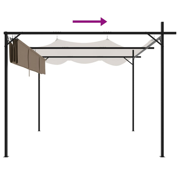 vidaXL Pergola avec toit coulissant Taupe 295x292x230 cm