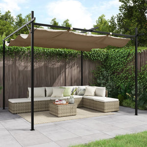 vidaXL Pergola avec toit coulissant Taupe 295x292x230 cm