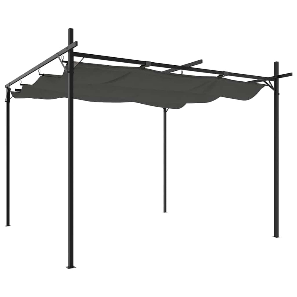 Anthrazit Pergola mit Schiebedach 295x292 cm
