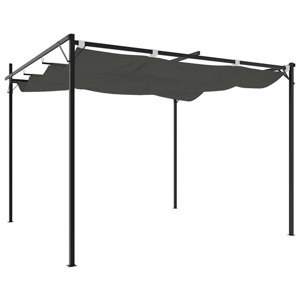 Anthrazit Pergola mit Schiebedach 295x292 cm