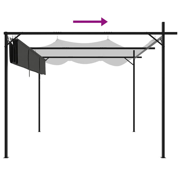 Anthrazit Pergola mit Schiebedach 295x292 cm