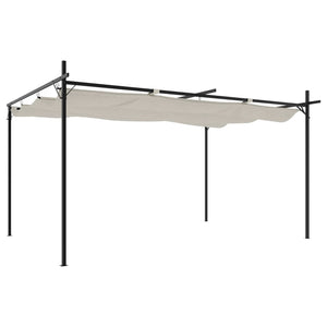 vidaXL Pergola avec toit coulissant Crème 395x292x230 cm