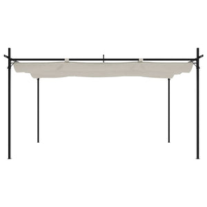 vidaXL Pergola avec toit coulissant Crème 395x292x230 cm