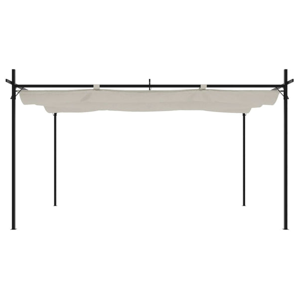 vidaXL Pergola avec toit coulissant Crème 395x292x230 cm