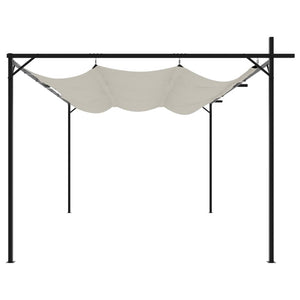 vidaXL Pergola avec toit coulissant Crème 395x292x230 cm