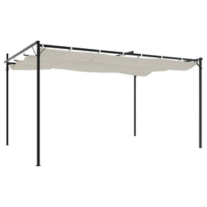 vidaXL Pergola avec toit coulissant Crème 395x292x230 cm