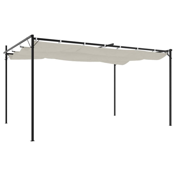 vidaXL Pergola avec toit coulissant Crème 395x292x230 cm
