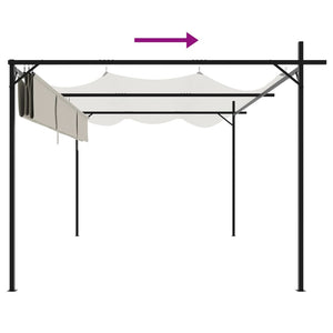 vidaXL Pergola avec toit coulissant Crème 395x292x230 cm