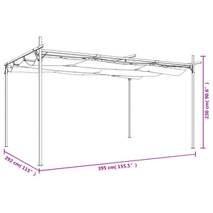 vidaXL Pergola avec toit coulissant Crème 395x292x230 cm