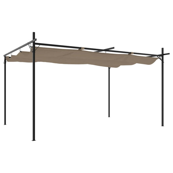 vidaXL Pergola avec toit coulissant taupe 395x292x230 cm