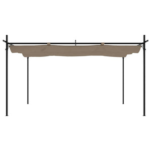 vidaXL Pergola avec toit coulissant taupe 395x292x230 cm