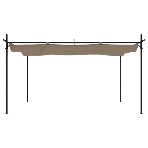 vidaXL Pergola avec toit coulissant taupe 395x292x230 cm