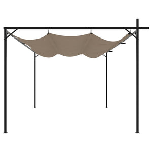 vidaXL Pergola avec toit coulissant taupe 395x292x230 cm