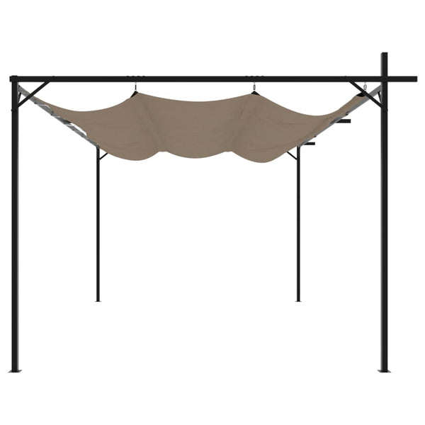vidaXL Pergola avec toit coulissant taupe 395x292x230 cm