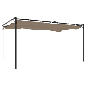 vidaXL Pergola avec toit coulissant taupe 395x292x230 cm
