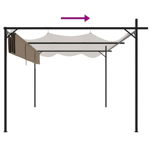 vidaXL Pergola avec toit coulissant taupe 395x292x230 cm