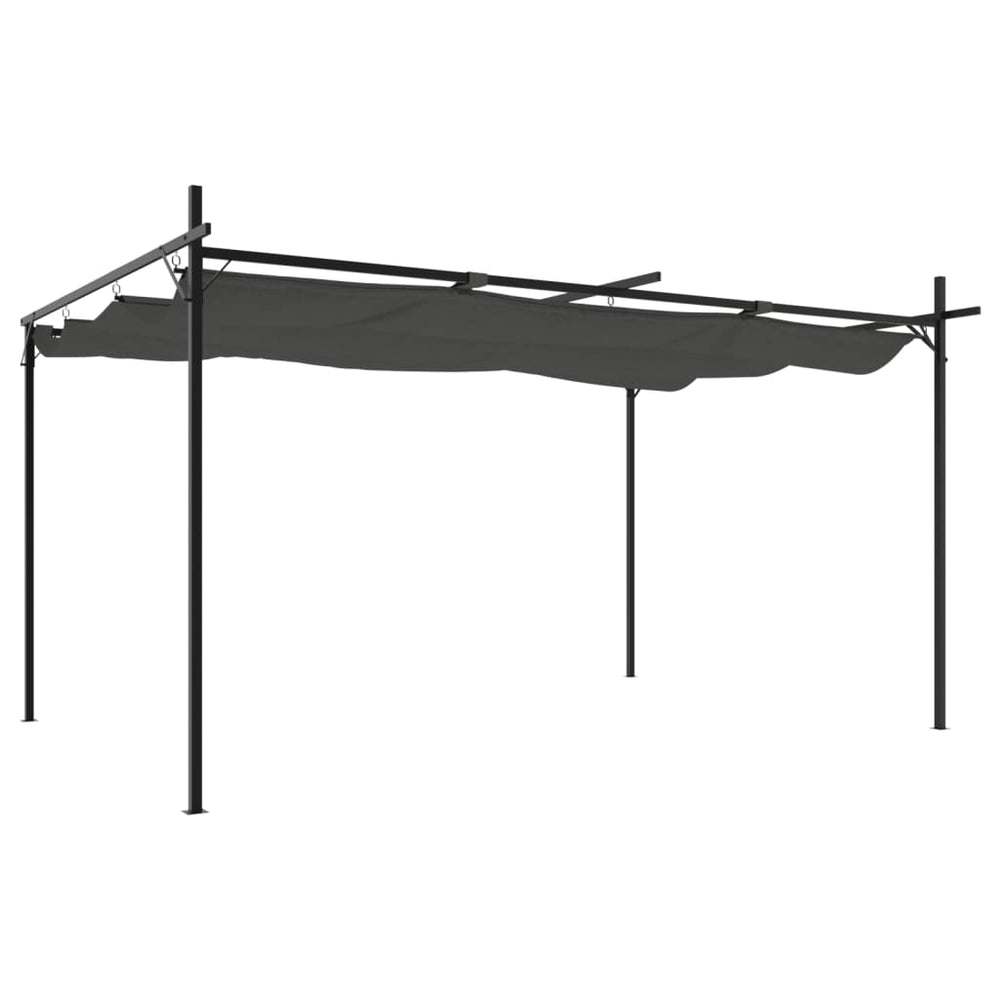 Anthrazit Pergola mit Schiebedach 395x292 cm