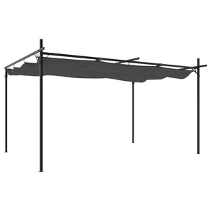 Anthrazit Pergola mit Schiebedach 395x292 cm