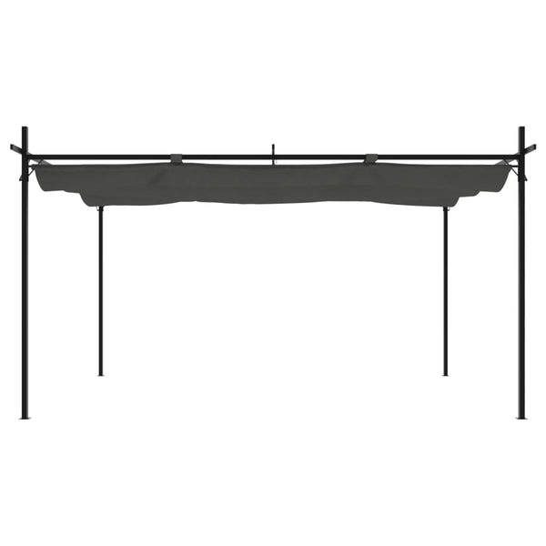 Anthrazit Pergola mit Schiebedach 395x292 cm