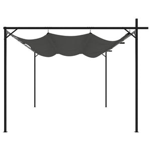 Anthrazit Pergola mit Schiebedach 395x292 cm