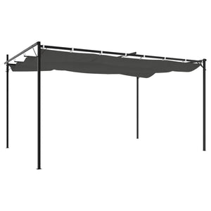 Anthrazit Pergola mit Schiebedach 395x292 cm