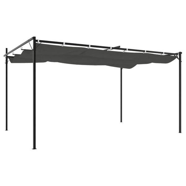 Anthrazit Pergola mit Schiebedach 395x292 cm