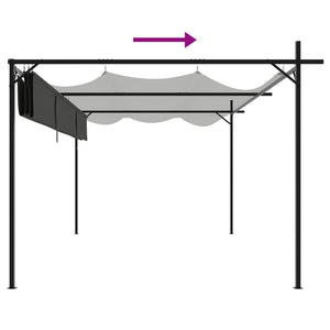 Anthrazit Pergola mit Schiebedach 395x292 cm