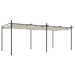 vidaXL Pergola à toit rétractable Crème 589x292x230 cm