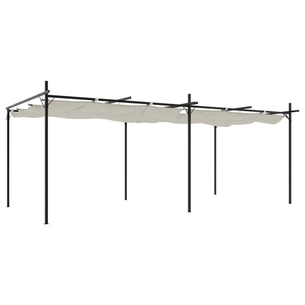 vidaXL Pergola à toit rétractable Crème 589x292x230 cm