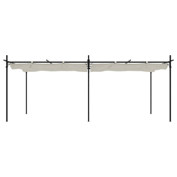 vidaXL Pergola à toit rétractable Crème 589x292x230 cm