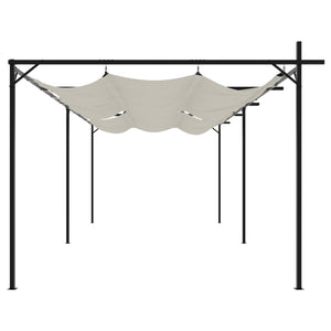 vidaXL Pergola à toit rétractable Crème 589x292x230 cm