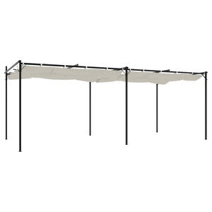 vidaXL Pergola à toit rétractable Crème 589x292x230 cm