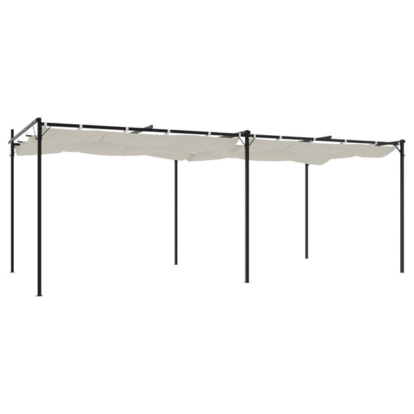 vidaXL Pergola à toit rétractable Crème 589x292x230 cm