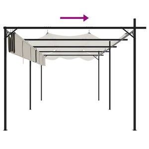 vidaXL Pergola à toit rétractable Crème 589x292x230 cm