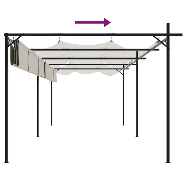 vidaXL Pergola à toit rétractable Crème 589x292x230 cm