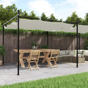 vidaXL Pergola à toit rétractable Crème 589x292x230 cm