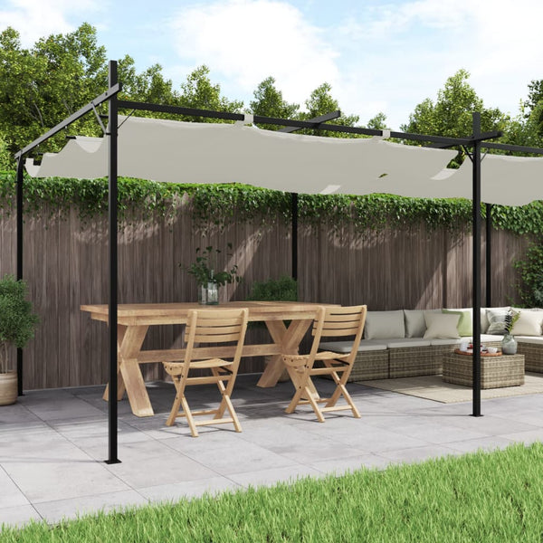vidaXL Pergola à toit rétractable Crème 589x292x230 cm