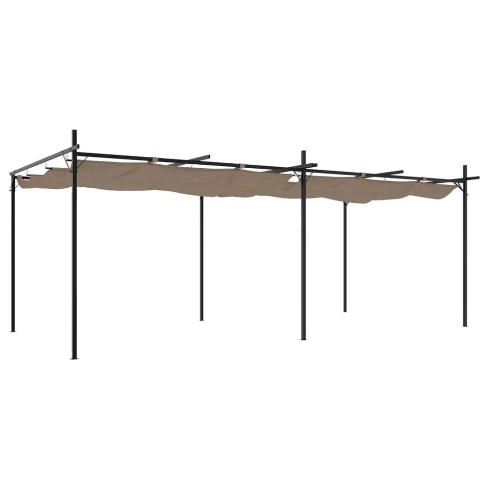 Pergola mit Schiebedach 589x292 cm Taupe