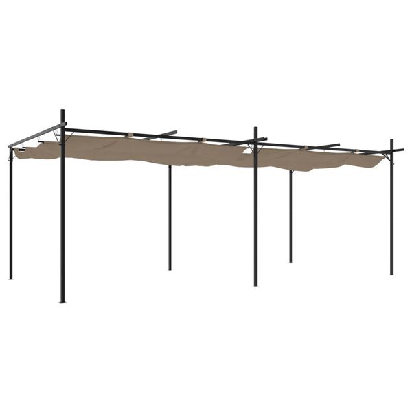 vidaXL Pergola avec toit coulissant Taupe 589x292x230 cm