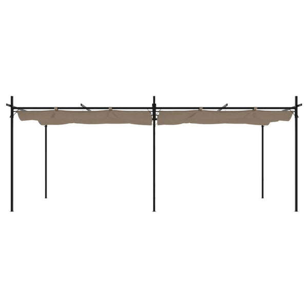 vidaXL Pergola avec toit coulissant Taupe 589x292x230 cm